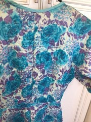 VTG Women’s 50s 60s Blue Floral Quilted House Dress / Robe Best & Co