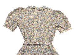 Vintage Laura Ashley Pastel Floral Prairie Dress Tie Waist UK 12/US 10 Modern Sm