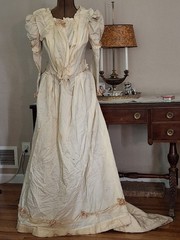 Vintage Victorian 1880s Ribbon Trim Bodice/Skirt Bridal Ensemble