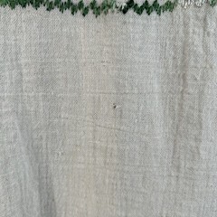 VTG 1970s Scenic Floral Embroidered White Gauze Cotton Button Up Womens Sz M