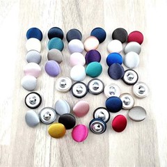 20 Pcs Satin Covered Metal Shank Buttons Cloth Buttons for 25mm Royal Blue