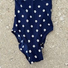 VTG DeWeese Designs 60’s Bathing Suit One Piece Navy Sz 10/32 Sof Cup Bra Nautic