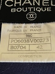 CHANEL BOUTIQUE 1998C NAVY BLUE CC LOGO COTTON TOP FR42-40