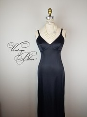 Vintage Sexy Black Full Length Slip or Nightgown by Gossard Artemis Size 34