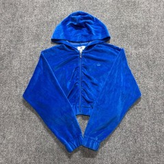 VTG Juicy Couture Velvet Full-zip Jacket Women’s S Blue Y2K Hoodie 90s
