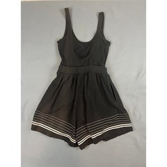 Sun Streak Newport News Swimsuit Romper 90s Nautical Sporty Black Cotton XS