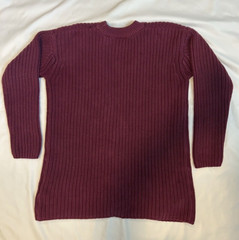 Nordstrom Point of View Maroon Cotton Chunky Knit VNeck Cardigan Vintage XS