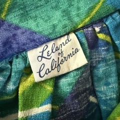 Vintage 1960’s Leland Of California Geometric Bark Cloth Skirt