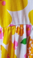 Vintage 1960s Mod PSYCHEDELIC Hawaiian Baby Doll Tiki Dress Midi Kaftan Cotton