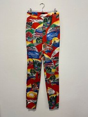 Vintage Deadstock Y2K 2000 Dolce & Gabbana Print Satin Pants Tags On Size 26