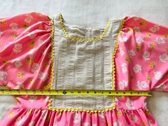 Vintage 70s Handmade Pink Floral Prairie Cottagecore Mumu Maxi Dress One Size