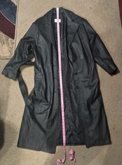 COMINT Vintage Leather Trench Coat with Belt Womens Size XL