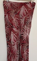 Vtg Y2K Willi Smith 100% Silk Maxi Skirt Red White Leaf Cottagecore Fairy Sz 10