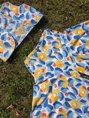 ART DECO 1930’S FLORAL PRINT BEACH PAJAMAS W THE BIGGEST BELL LEG PANTS EVER