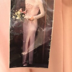 Loralie Vintage Maxi Dress Size 8 Pink Lace Bodice Soutache Side Slit Sheath New