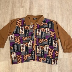 Vintage Silver Threads Windbreaker Sports Jacket 3XL, 80s/90s, Animal Print, USA