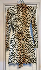 Vintage 1974 FREDERICKS OF HOLLYWOOD Wild Leopard Wrap Dress XS
