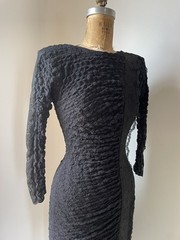 Vintage ‘80s Climax Karen Okada Black Lace Bodycon Mini Dress Halloween XS/S