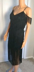 Vintage Fringe 80’s Flapper Sexy Party Dress Size 9/10 by TD4 Electra – DP32