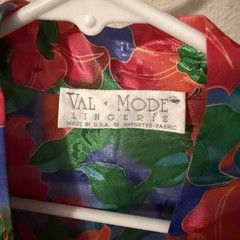 VTG Women’s Short Robe Kimono Red Green Purple Floral 90’s Art-to-Wear Lingerie