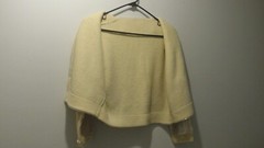 Vtg 1950s Sequin Cardigan Sweater Sleeve 17″ Ivory Shimmer Fully Sequined Small