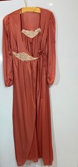 VINTAGE KAISER NYLON PEIGNOIR SET TERRACOTTA COLOR SZ Medium USA NEW