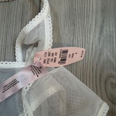Vintage 2002 Victorias Secret Sheer Mesh V-String Thong White Y2K NWT Small