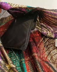 Vintage 1980s Anne Klein For New Aspects Metallic Disco Wrap Blouse Used sz 6