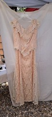 Vintage Loralie Original 2 Pc. Lace Formal Peach Summer Dress Gorgeous! Sz 12