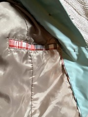 VTG Lands End Mint Green Lightweight Trench Coat Lined Button Up Women’s Medium