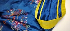 20S 1930s Chinese Silk Pants 1920s Antique Embroidery Royal Blue High Waist