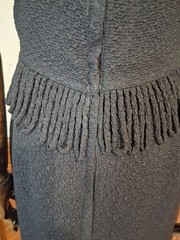 Vintage 1950s/1960s Mid-century Little Black Fringed Wiggle Cocktail Dress