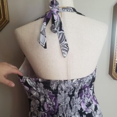 Vintage iHot Floral Swing Dress XL / XXL Rockabilly, Retro, Pin Up Purple
