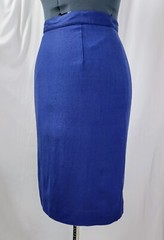 Vintage Jacqueline Ferrar Blue Pencil Skirt w Lining in Rayon/Linen Blend Size 6