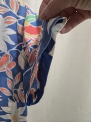 Womens Vintage Koret Blue Tropical Birds Hawaiian Print Shirt Size 10P Made USA