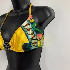 Ed Hardy Women’s Vintage Y2K Classic Skull & Love Medallion Bikini Top Size M