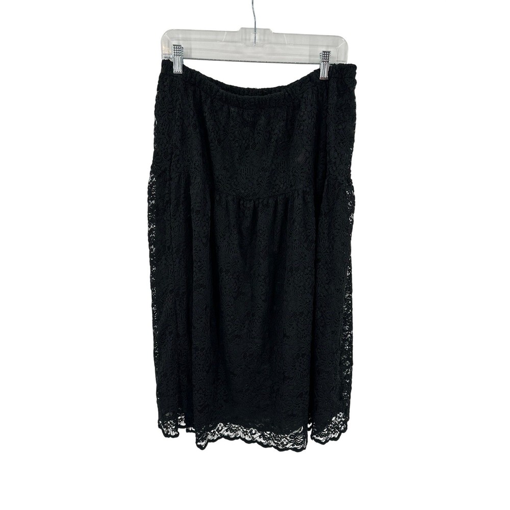 Vintage Avon Fashions Floral Lace Midi Skirt Womens L Whimsigoth Dark Romantic