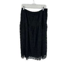Vintage Avon Fashions Floral Lace Midi Skirt Womens L Whimsigoth Dark Romantic