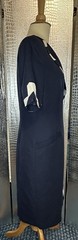Sandra Ow-wing For N.R.1 Vintage Navy Blue & White Button Down Dress