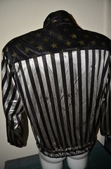 Jacket By Design Metallic Striped American Goth Punk L Bomber Jacket VTG 80s 90s