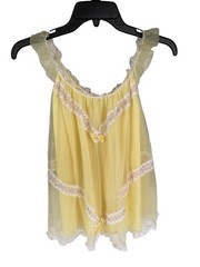 Vintage Baby Doll Lingerie Set NOS RARE Kmart 2 Piece W Tags Yellow Lacey Flower