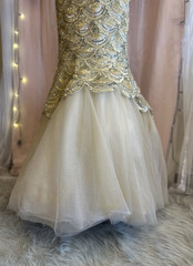 Vintage Y2K 2000s Prom Dress Mermaid Sequins Strapless Fairy Ombre Formal S