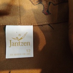 vtg Jantzen Women’s Button-Up Shirt birds Tie Neck blouse top sz 12
