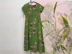 60s Vintage Psychedelic Print Disco Cotton Handmade Maxi Dress Women’s Size M L