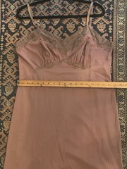 Vintage Van Raalte Suavette Full Slip Mocha Mushroom Brown Lace Size 40, 07206A