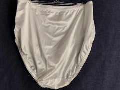Vanity Fair Satin Panties 2XL/9 Nylon Spandex Briefs 48301 White Shiny NEW