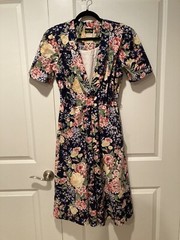 Floral Vintage 80’s Stuart Alan Dress Size 10 Pockets