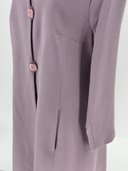Vintage NRI 100% Wool Crepe Coat Shoulder Pads Lined USA Lavender Old Money