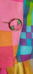 Vtg Anne Crimmins For UMI Collections Bold Neon Geometric Skirt Jacket Suit 10