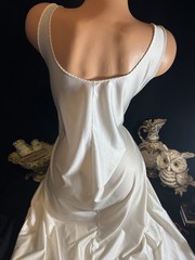 VTG SILKY SATIN SHINY NYLON SPANDEX FULL 80S NIGHTGOWN SCARCE